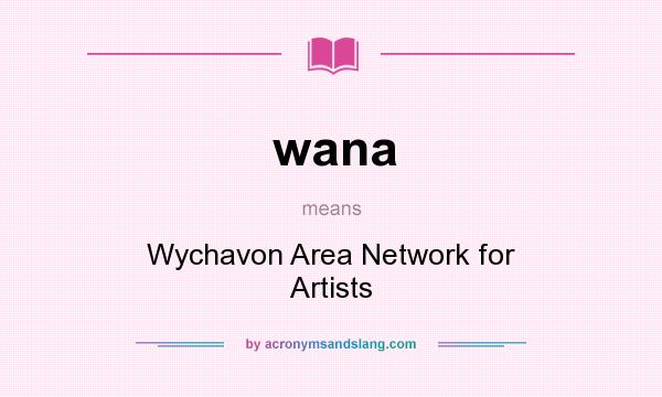 What does wana mean? It stands for Wychavon Area Network for Artists