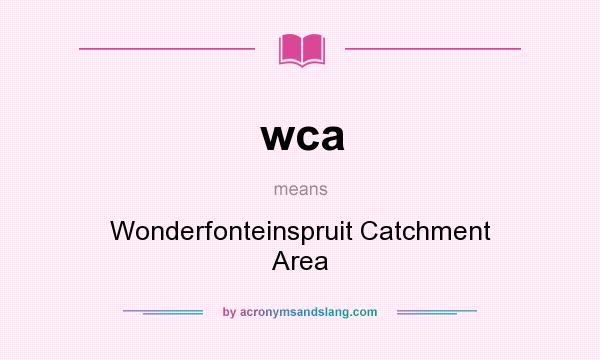 What does wca mean? It stands for Wonderfonteinspruit Catchment Area