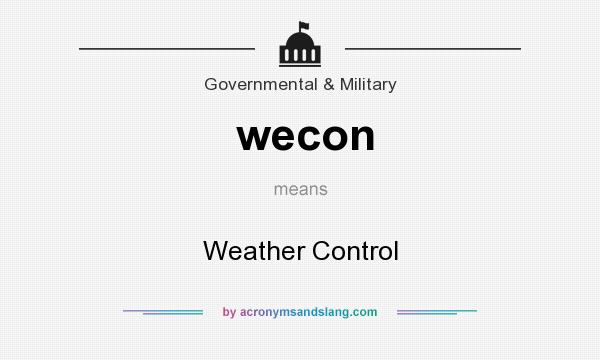 What does wecon mean? It stands for Weather Control