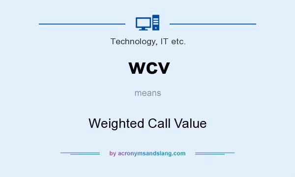What does wcv mean? It stands for Weighted Call Value