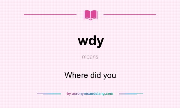 Wdy meaning in chat
