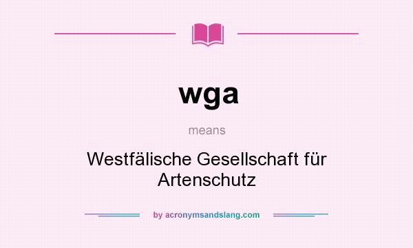 What does wga mean? It stands for Westfälische Gesellschaft für Artenschutz