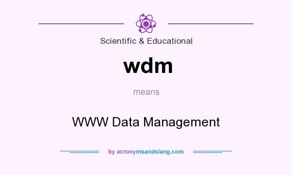 What does wdm mean? It stands for WWW Data Management