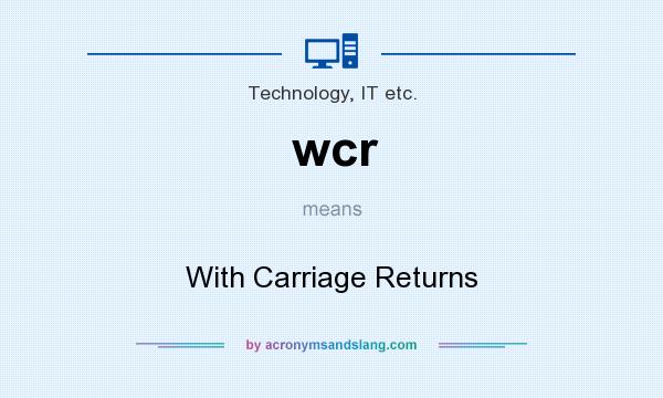 What does wcr mean? It stands for With Carriage Returns