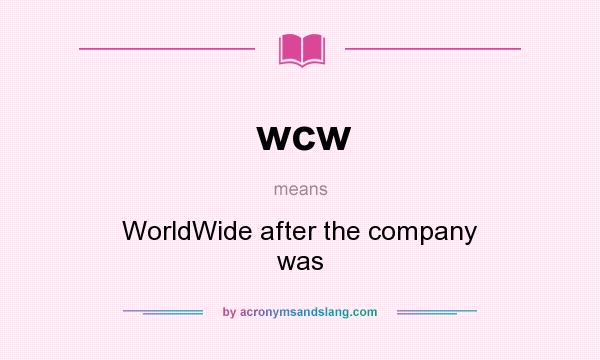 What does wcw mean? It stands for WorldWide after the company was