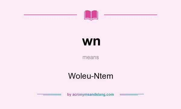 What does wn mean? It stands for Woleu-Ntem