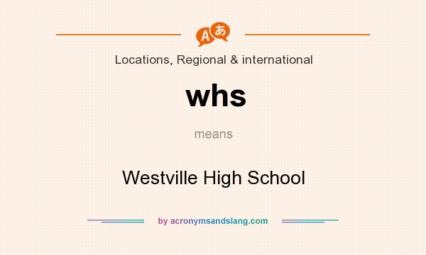 What does whs mean? It stands for Westville High School