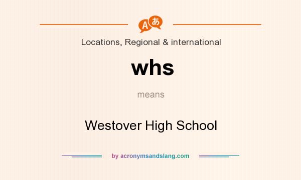 What does whs mean? It stands for Westover High School