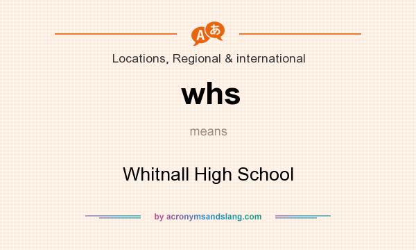 What does whs mean? It stands for Whitnall High School