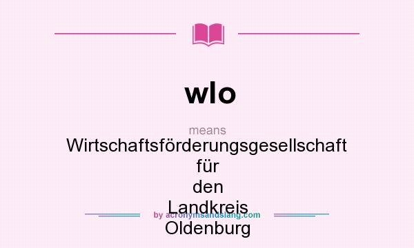 What does wlo mean? It stands for Wirtschaftsförderungsgesellschaft für den Landkreis Oldenburg