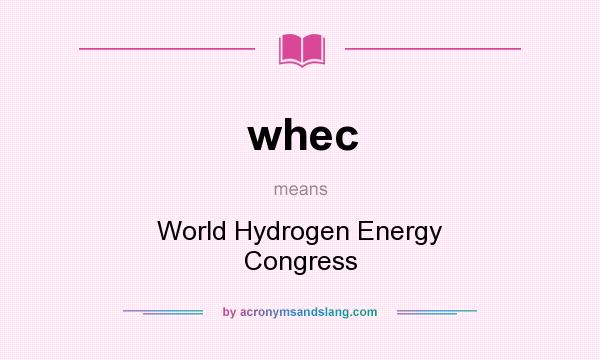 What does whec mean? It stands for World Hydrogen Energy Congress