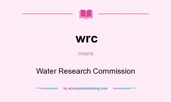 What does wrc mean? It stands for Water Research Commission