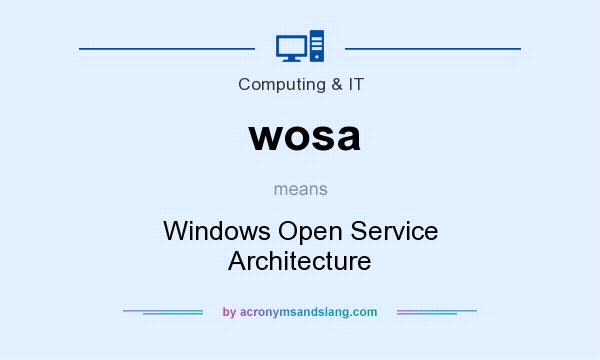 What does wosa mean? It stands for Windows Open Service Architecture