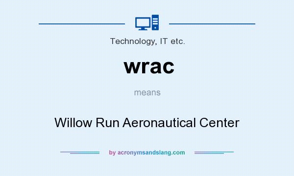 What does wrac mean? It stands for Willow Run Aeronautical Center