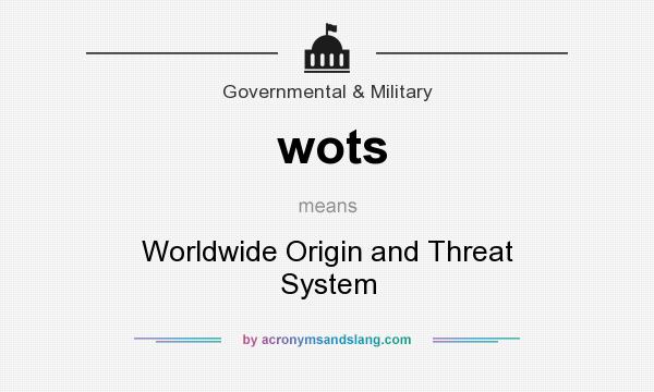 What does wots mean? It stands for Worldwide Origin and Threat System