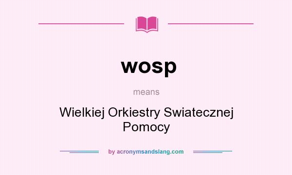 What does wosp mean? It stands for Wielkiej Orkiestry Swiatecznej Pomocy