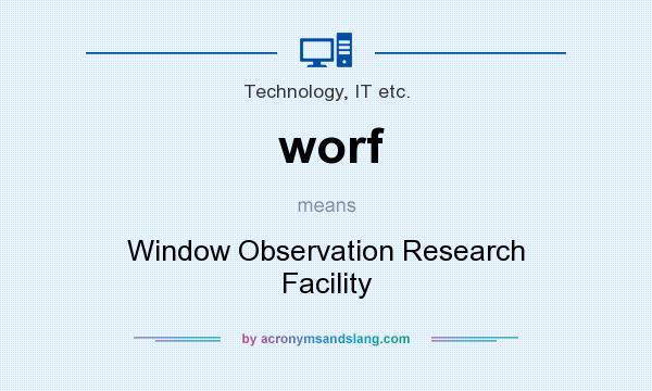 What does worf mean? It stands for Window Observation Research Facility
