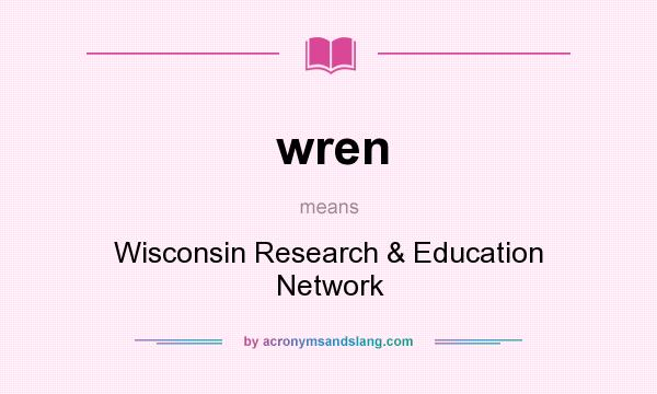 What does wren mean? It stands for Wisconsin Research & Education Network