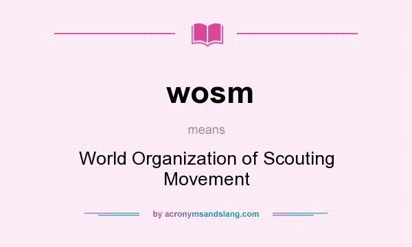 What does wosm mean? It stands for World Organization of Scouting Movement