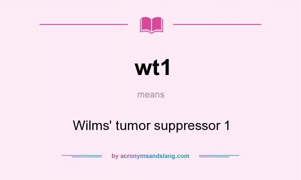 What does wt1 mean? It stands for Wilms` tumor suppressor 1