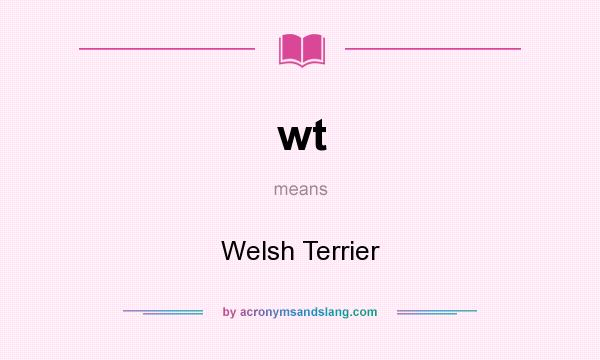 What does wt mean? It stands for Welsh Terrier