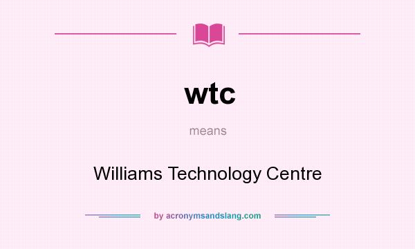 What does wtc mean? It stands for Williams Technology Centre