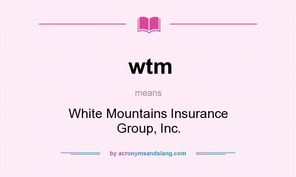 What does wtm mean? It stands for White Mountains Insurance Group, Inc.