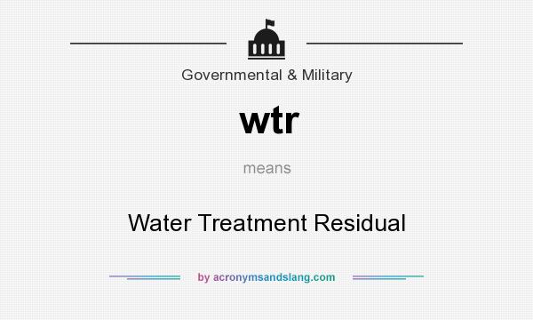What does wtr mean? It stands for Water Treatment Residual