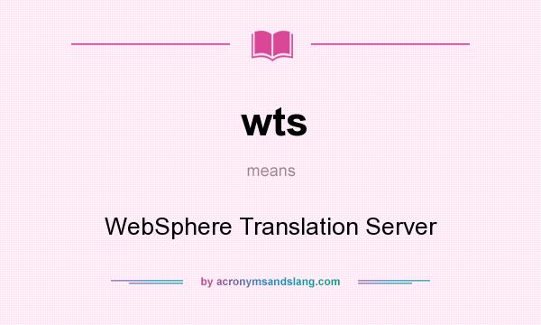 What does wts mean? It stands for WebSphere Translation Server