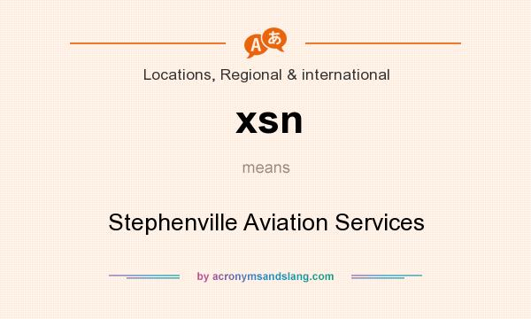 What does xsn mean? It stands for Stephenville Aviation Services