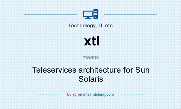 What does xtl mean? It stands for Teleservices architecture for Sun Solaris