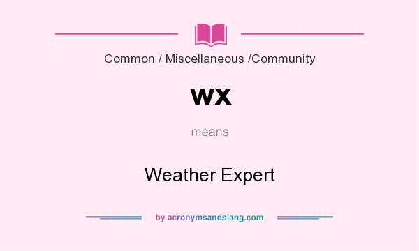 What does wx mean? It stands for Weather Expert