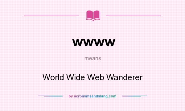What does wwww mean? It stands for World Wide Web Wanderer