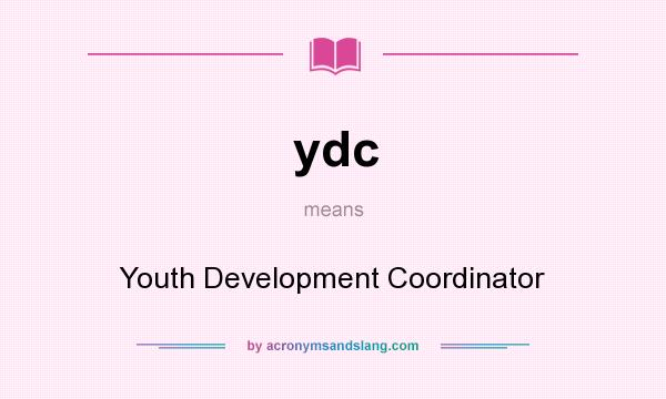 What does ydc mean? It stands for Youth Development Coordinator