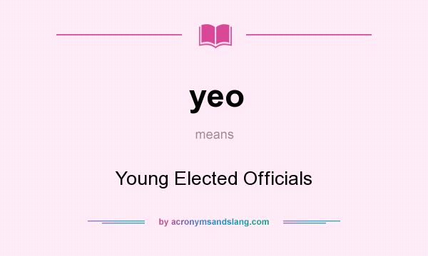 What does yeo mean? It stands for Young Elected Officials