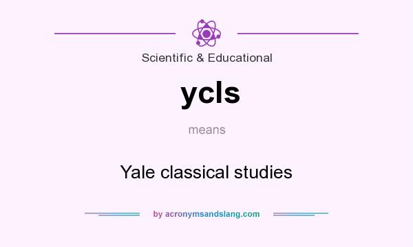 What does ycls mean? It stands for Yale classical studies