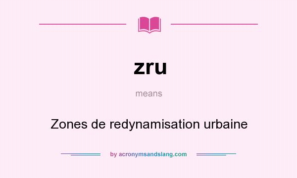 What does zru mean? It stands for Zones de redynamisation urbaine