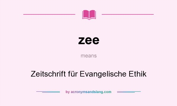 What does zee mean? It stands for Zeitschrift für Evangelische Ethik