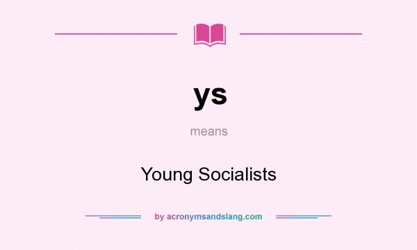 What does ys mean? It stands for Young Socialists