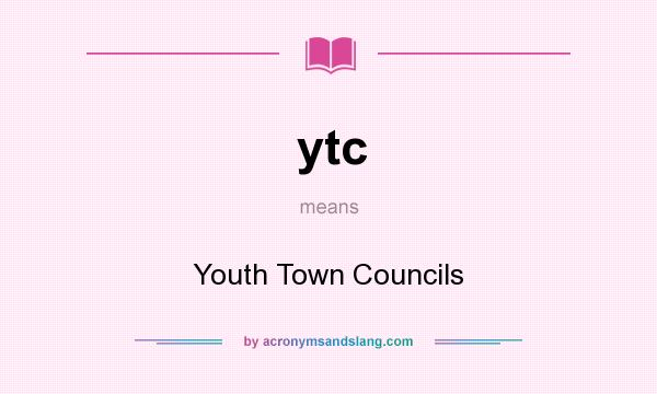 What does ytc mean? It stands for Youth Town Councils