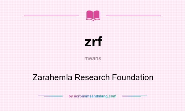 What does zrf mean? It stands for Zarahemla Research Foundation