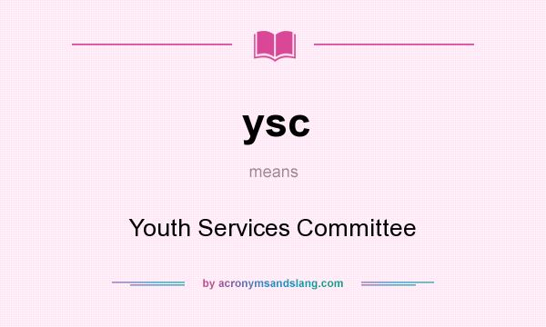 What does ysc mean? It stands for Youth Services Committee