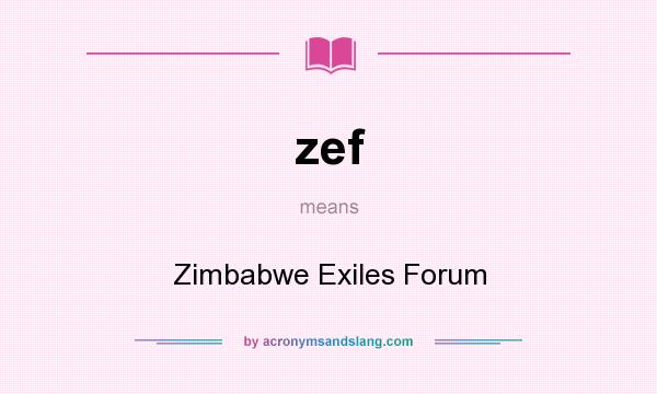 What does zef mean? It stands for Zimbabwe Exiles Forum