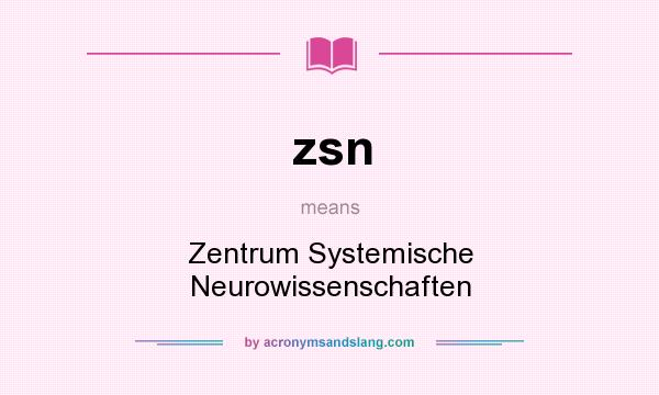 What does zsn mean? It stands for Zentrum Systemische Neurowissenschaften