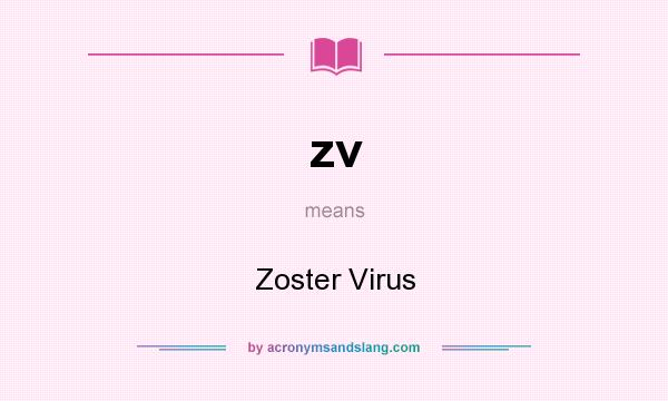 What does zv mean? It stands for Zoster Virus