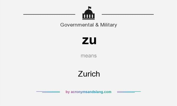 What does zu mean? It stands for Zurich