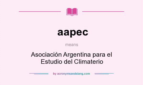 What does aapec mean? It stands for Asociación Argentina para el Estudio del Climaterio