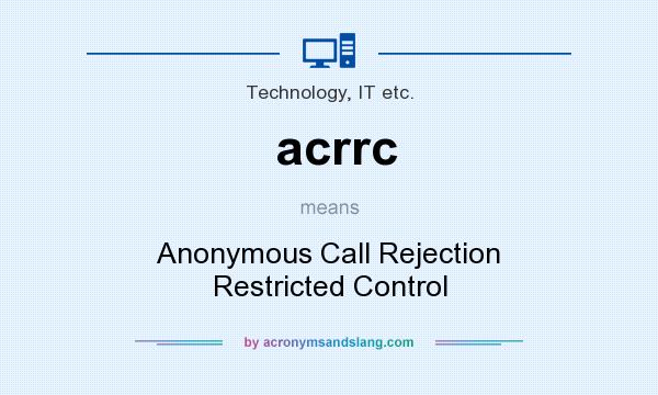 What does acrrc mean? It stands for Anonymous Call Rejection Restricted Control