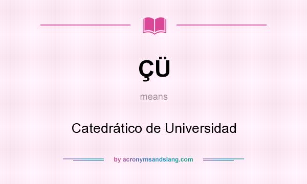 What does ÇÜ mean? It stands for Catedrático de Universidad