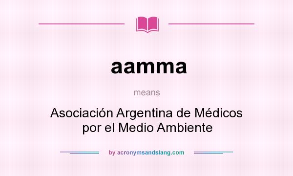 What does aamma mean? It stands for Asociación Argentina de Médicos por el Medio Ambiente